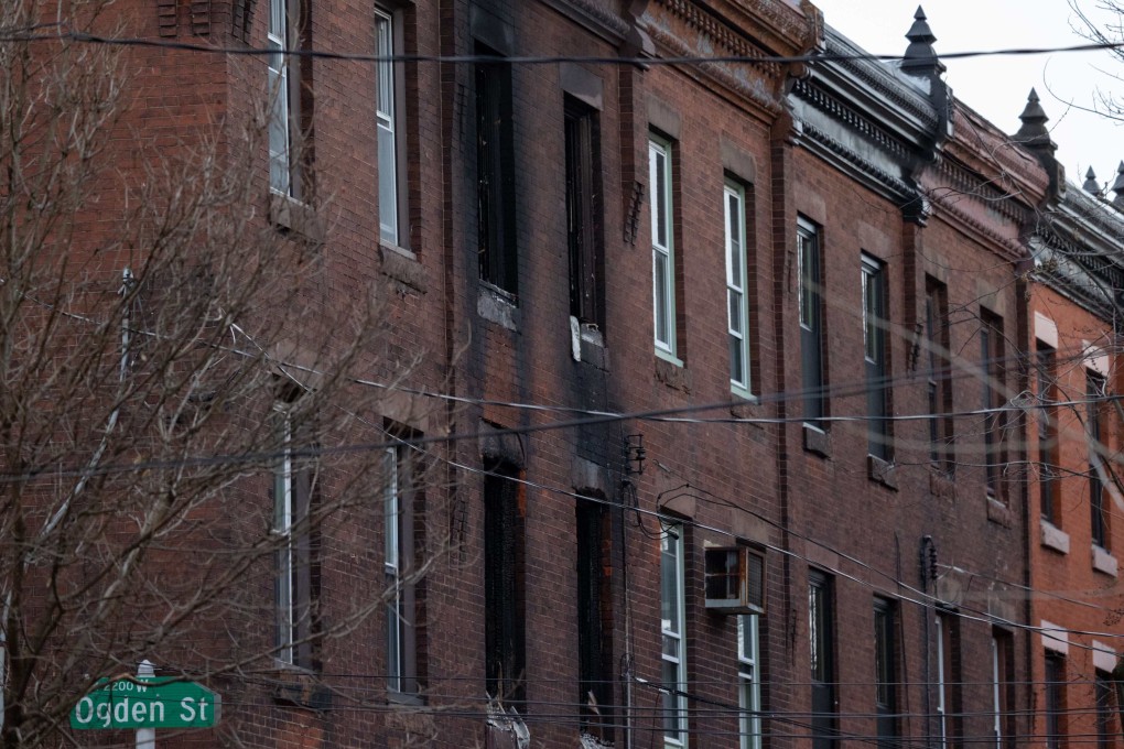 The scene of the fatal fire in the Fairmount neighborhood, Philadelphia. Photo: AFP