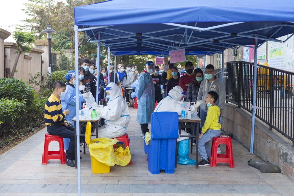 Shenzhen residents queue for Covid-19 tests. Photo: VCG via Getty Images