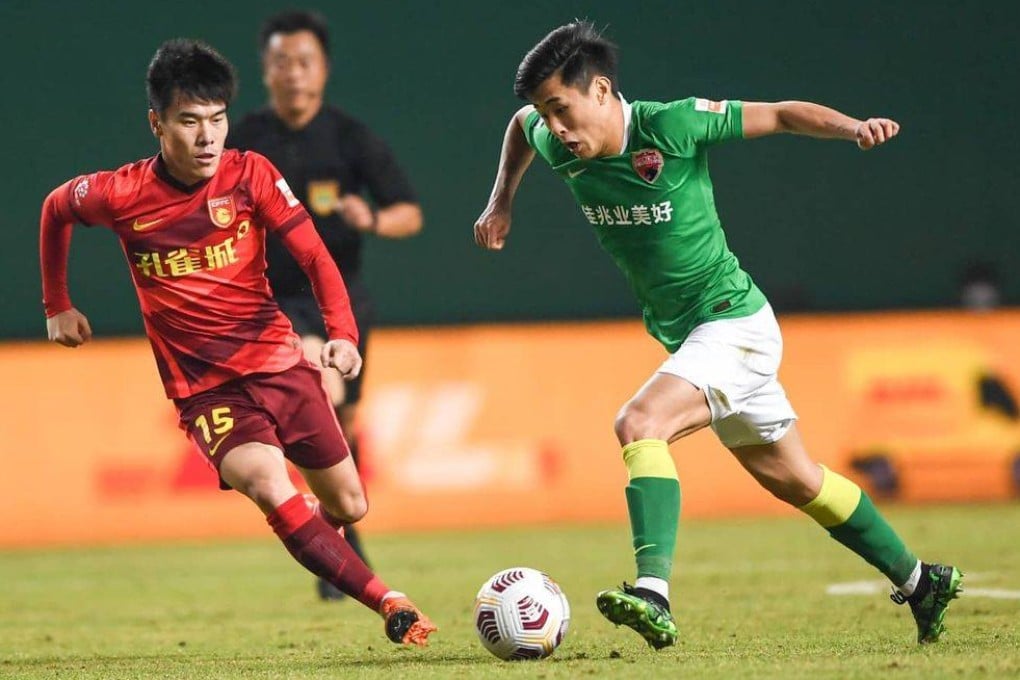 Tsun Dai in action for Shenzhen FC in the Chinese Super League. Photo: Instagram/@pfficial_tsun.d25