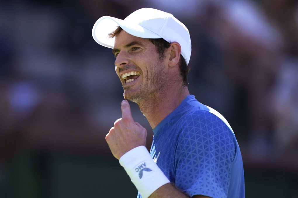 Andy Murray during his match against Carlos Alcaraz at the 2021 BNP Paribas Open. Photo: AP