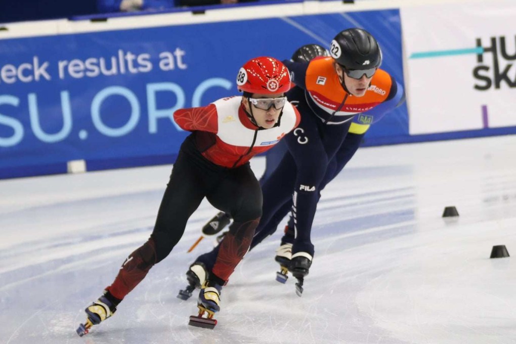 Hong Kong speedskater Sidney Chu at a World Cup event in the Netherlands to qualify for the 2022 Winter Olympic Games. Photo: Martin Holtom