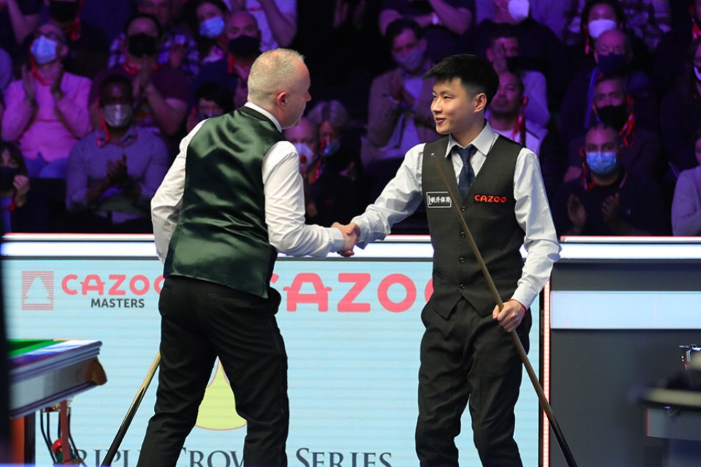 John Higgins defeated China’s Zhao Xintong in the first round of the Cazoo Masters. Photo: World Snooker Tour