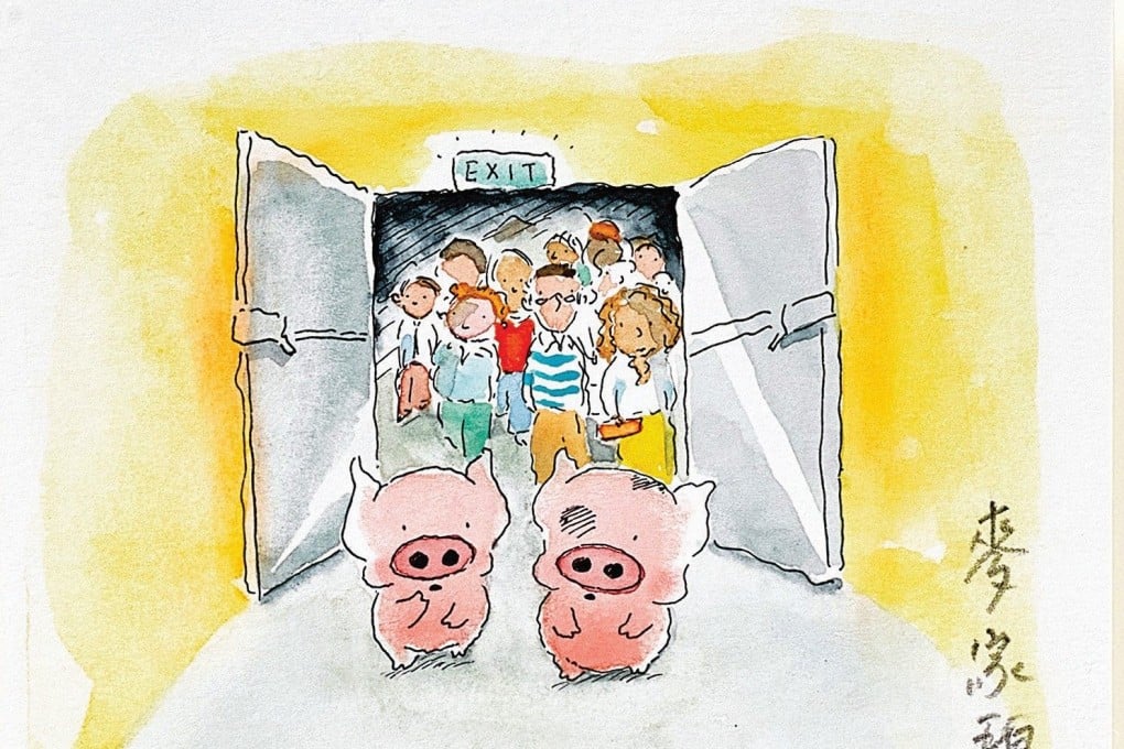 Ashes of Time (1995), a painting featuring the cartoon characters McMug and McDull, by creator Alice Mak, part of a collection of items including NFTs that will be auctioned by Sotheby’s in January. Photo: Sotheby’s