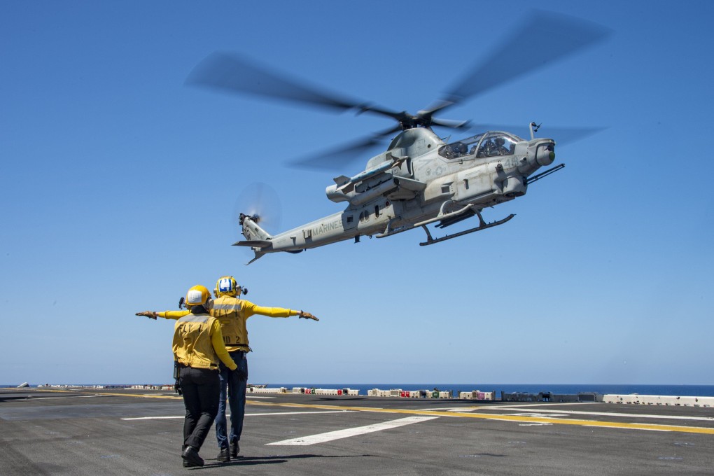 The USS Essex on exercise in the Philippine Sea before heading to the South China Sea. Photo: Twitter