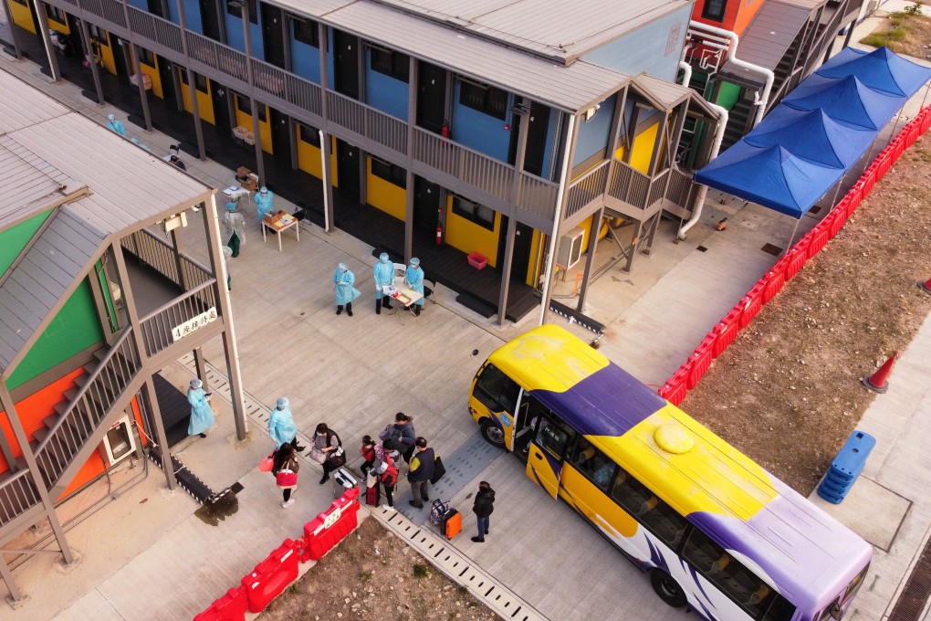 People arrive to start their stay at the Penny’s Bay Quarantine Centre on Lantau Island on January 7. Photo: Martin Chan