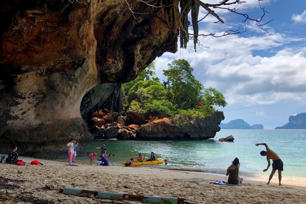 Phra Nang beach, in Krabi, Thailand. The kingdom is to charge foreign tourists an entry fee of US$9 from April. Photo: AFP