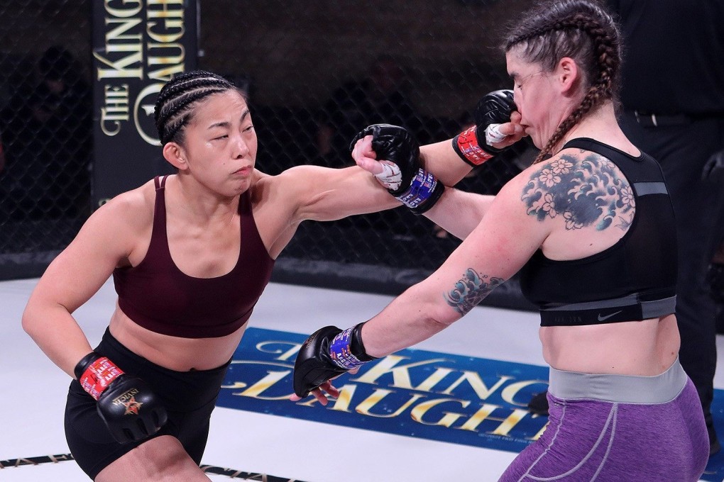 Ramona Pascual lands a punch on Shamir Peshewa at Invicta FC 45 in Kansas City. Photo: Invicta FC