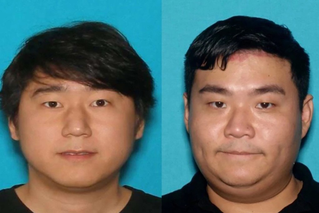 The FBI is searching for “Ethan” Song Zhili (left) and Wang Dianwei, two Chinese citizens accused of running an illegal money transfer business in Southern California. Photo: US attorney’s office