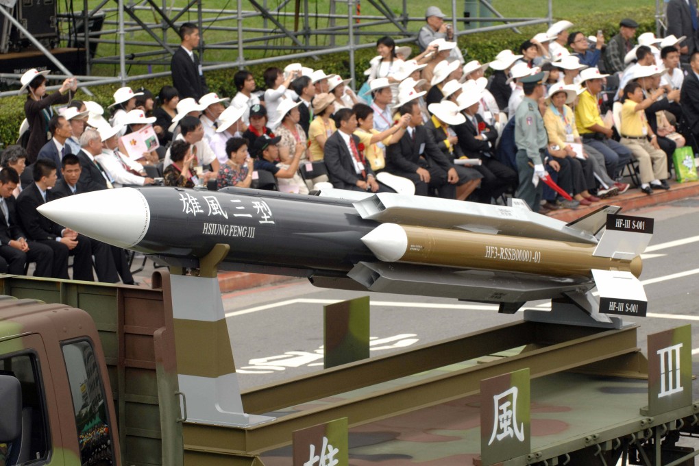 Part of Taiwan’s special defence spending is earmarked for the supersonic Hsiung Feng 3 missile. Photo: AFP