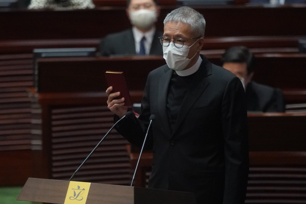 Newly elected legislator Peter Koon attends an oath-taking ceremony ar the Legislative Council earlier this month. Photo: Sam Tsang