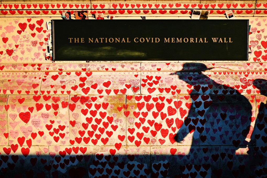 The Covid-19 Memorial Wall in London. Britain’s government said it hoped to lift its latest Covid-19 restrictions for England later this month. Photo: EPA