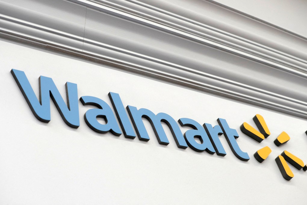 A Walmart sign is seen inside its department store in West Haven, Connecticut, on February 17, 2021. Photo: Reuters