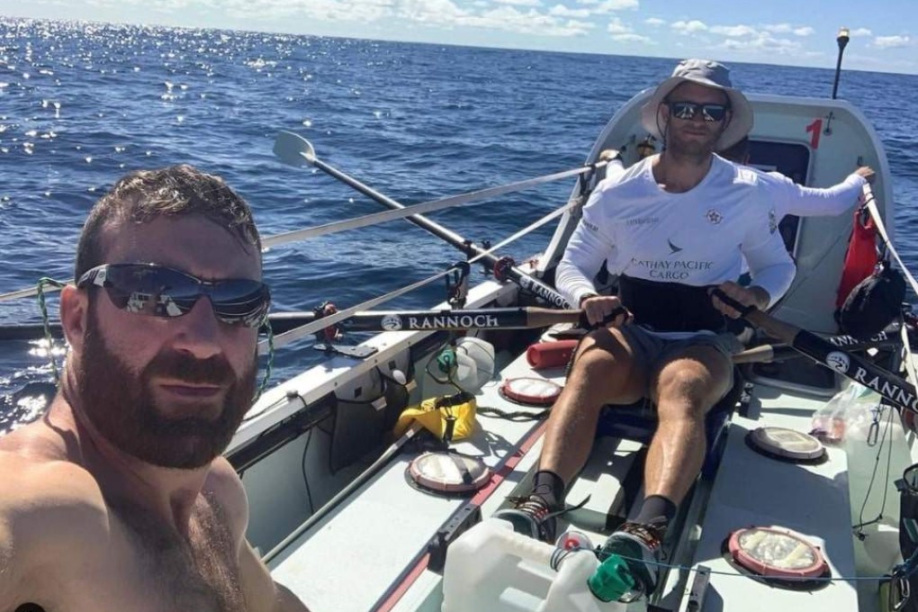 Martin Muller, Rob Lennox and Matthew Bell row the Atlantic in 37 days. Photo: East Rows West