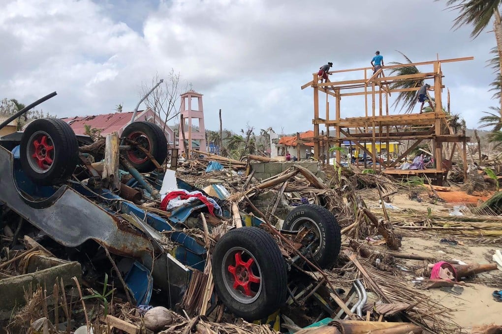 The aftermath of Typhoon Rai on Siargao in the Philippines. The tourism-dependent island, already struggling economically amid Covid-19 travel curbs, has suffered widespread devastation. Photo: Roel Catoto/AFP