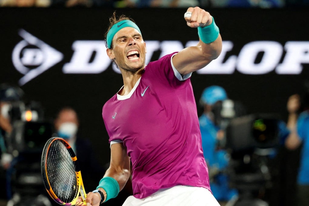 Rafael Nadal celebrates winning his third round match against Karen Khachanov at the Australian Open. Photo: Reuters/Asanka Brendon Ratnayake
