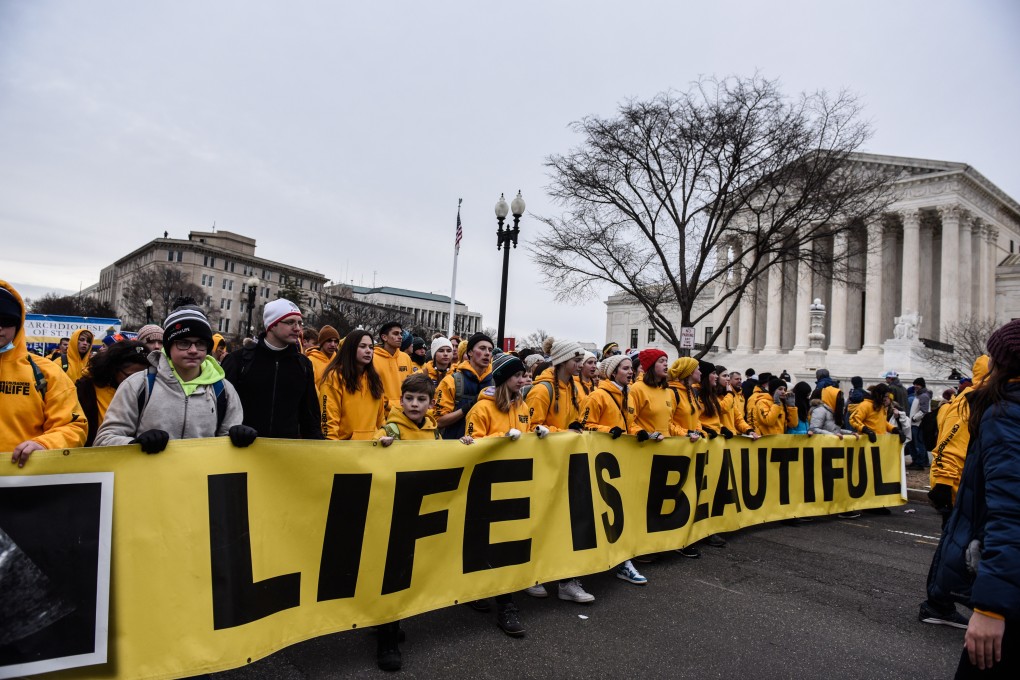 Demonstrators during the annual March For Life in Washington. Photo: Bloomberg