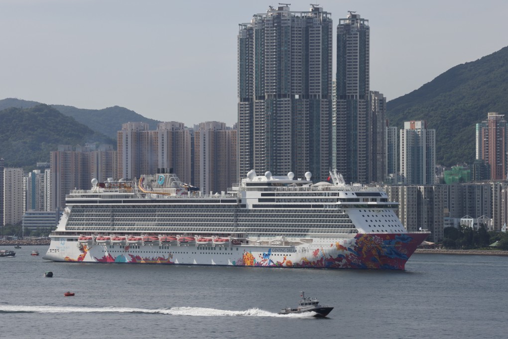 A Genting cruise ship is seen in Hong Kong’s Victoria Harbour in 2021. Photo: Nora Tam