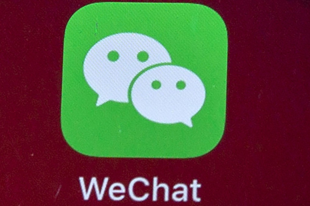 The WeChat app icon seen on a smartphone screen in Beijing on August 7, 2020. Photo: AP