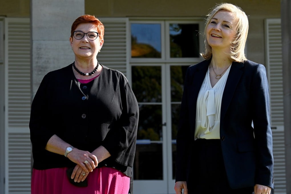 Australian Foreign Minister Marise Payne (left) and British Foreign Secretary Liz Truss prior to Australia-UK Ministerial Consultations (AUKMIN) talks in Sydney last week. Former Australian PM Paul Keating has called some of Truss’ remarks about China “demented”. Photo: EPA-EFE
