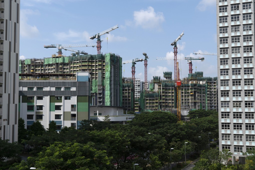 Residential buildings under construction at the Punggol area in Singapore, in July 2021. Photo: Bloomberg