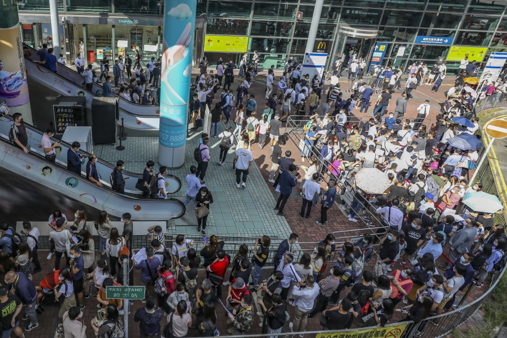 A sell-out crowd turned up for the #Lyos apartments in Hung Shui Kiu at CK Asset Holdings’ sales office in Hung Hom on 6 November 2021, where 36 buyers competed for every available unit. Photo: Xiaomei Chen