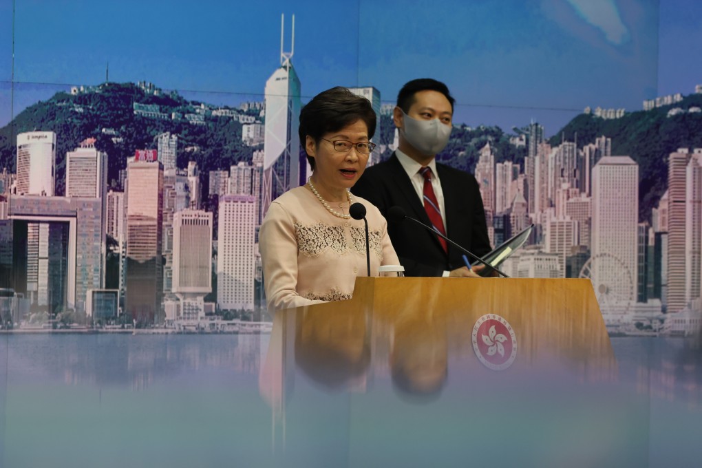 Chief Executive Carrie Lam and Secretary for Home Affairs Caspar Tsui in September last year. Photo: Nora Tam