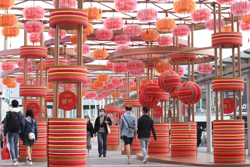 Lunar New Year decorations at Ocean Terminal at Harbour City in Tsim Sha Tsui on 26 January 2022. Photo: Nora Tam