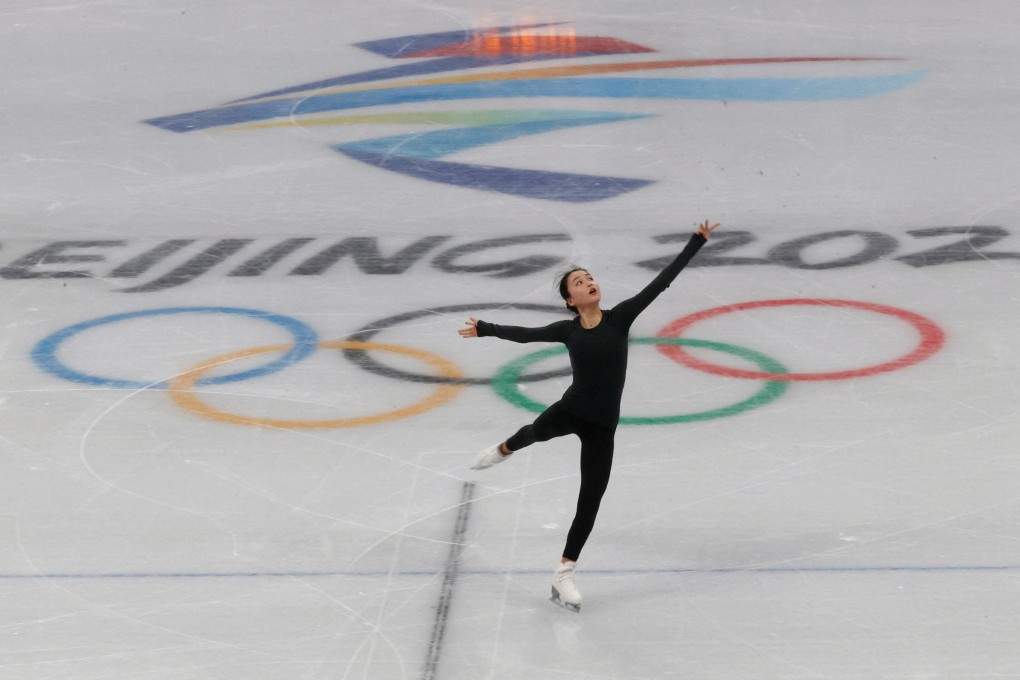 China’s 19-year-old Zhu Yi skates during a training session in Beijing. Photo: Reuters