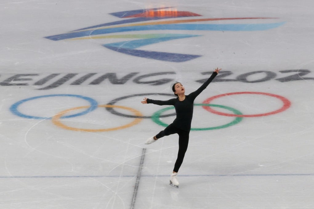 China’s 19-year-old Zhu Yi skates during a training session in Beijing. Photo: Reuters