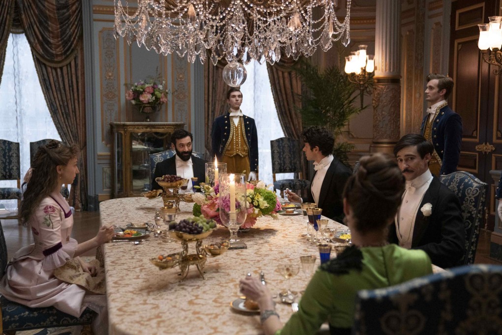 A still from HBO period drama series The Gilded Age. Some of the scenes were filmed on location in the lavish interiors of mansions in Rhode Island that are open to visitors.