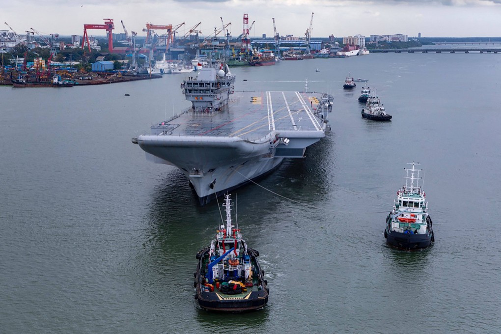 India’s indigenous aircraft carrier “Vikrant” commenced its sea trials from the Kochi naval dockyard last August. Photo: Indian navy/AFP