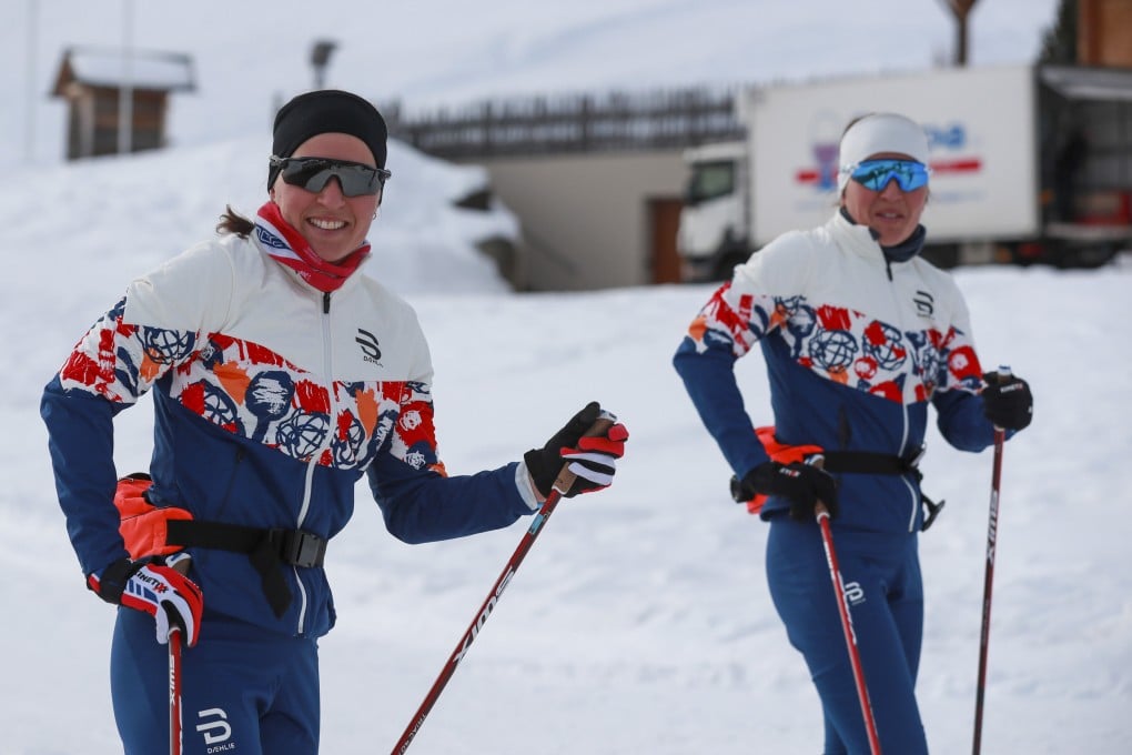 Norway’s Lotta Weng and Tiril Weng practice in Seiser Alm near Bolzano, northern Italy, where the cross-country team is training ahead of the Winter Olympics in Beijing. Photo: AP