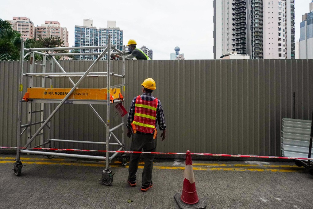A Tiananmen crackdown memorial on a bridge at the University of Hong Kong was fenced off on Saturday. Photo: Felix Wong