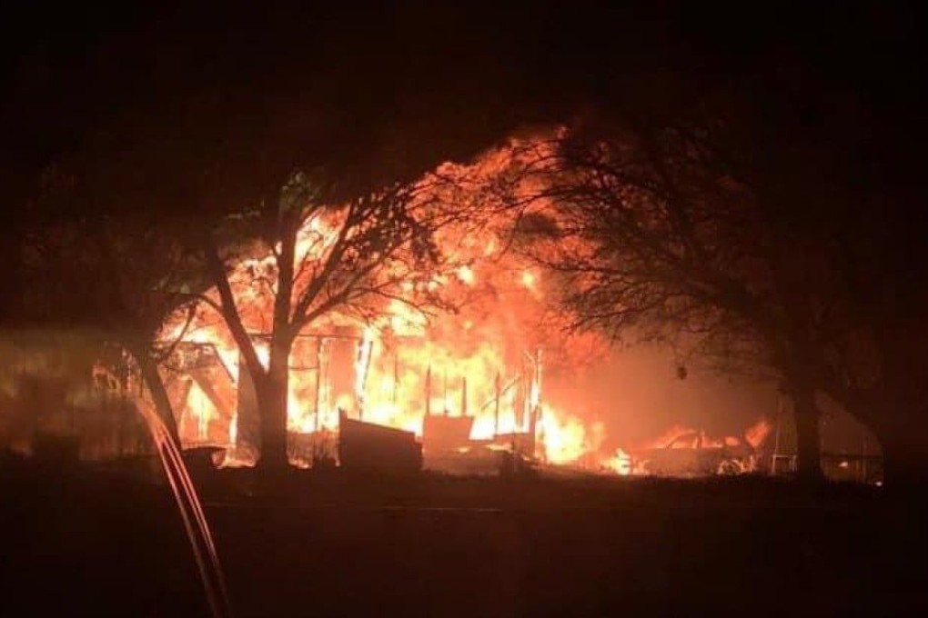 The Texas family’s home was completely razed. Photo: Decatur Fire Department via Facebook