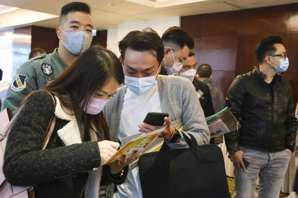 Potential buyers at the sales event for the Soyo development. Photo: Dickson Lee