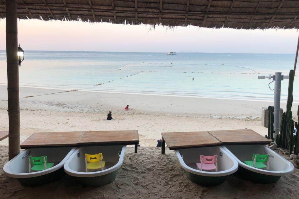 Novelty bathtub seats at a restaurant built to host Chinese tour groups but now empty. Photo: Vijitra Duangdee