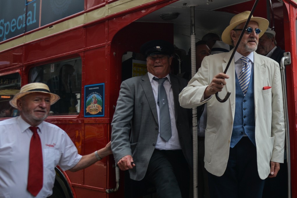James Joyce enthusiasts next to Davy Byrnes Pub in Dublin, immortalised in Ulysses. People in period costume turn out every year on “Bloomsday” - June 16, the anniversary of the day the action involving the book’s central character Leopold Bloom takes place. Ulysses was first published 100 years ago. Photo Artur Widak/NurPhoto via Getty Images