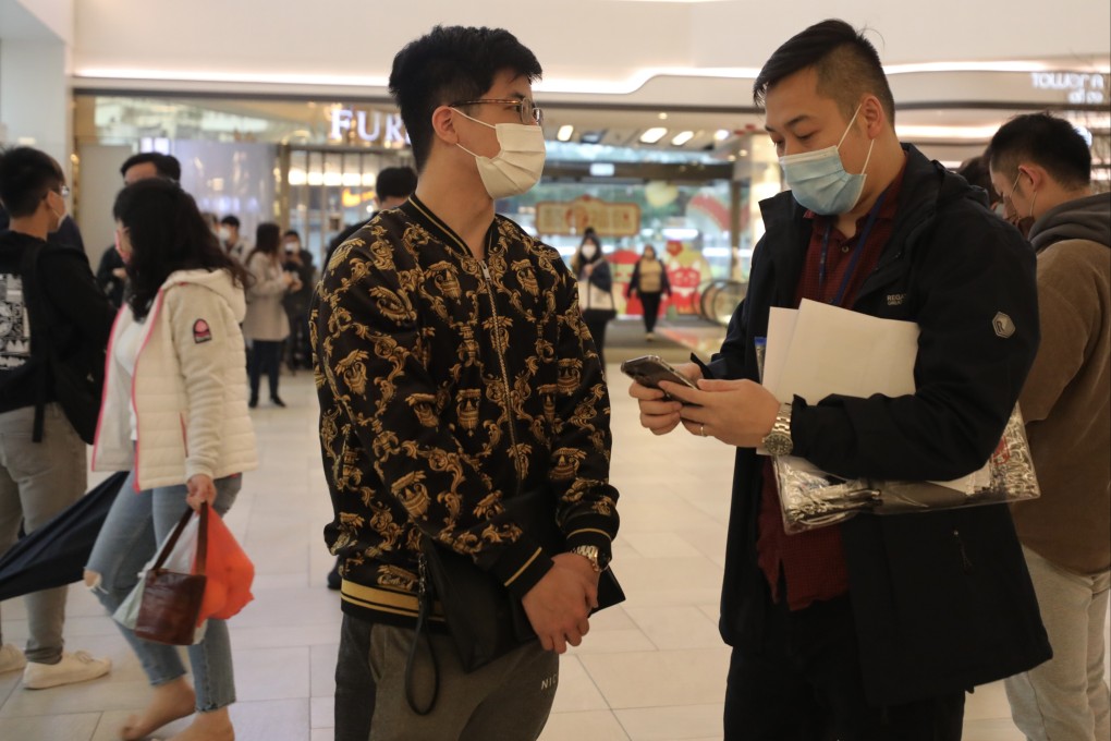 A sales office for flats at four residential development projects at Mira Place One in Tsim Sha Tsui. Photo: Xiaomei Chen