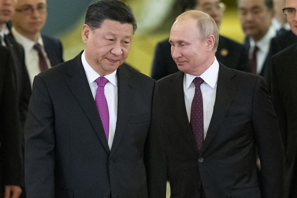Chinese President Xi Jinping and Russian President Vladimir Putin in Moscow in 2019. The two nations could further bolster their cooperation amid tension with the West over Ukraine. File photo: AP
