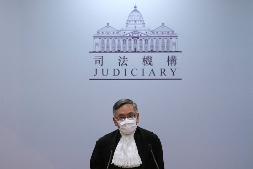 Hong Kong Chief Justice Andrew Cheung meets the press at the High Court after attending the opening of the new legal year in Hong Kong on January 24. Cheung made clear that “there is no question of the impartiality of our courts being affected by this special arrangement under Article 44”. Photo: Reuters