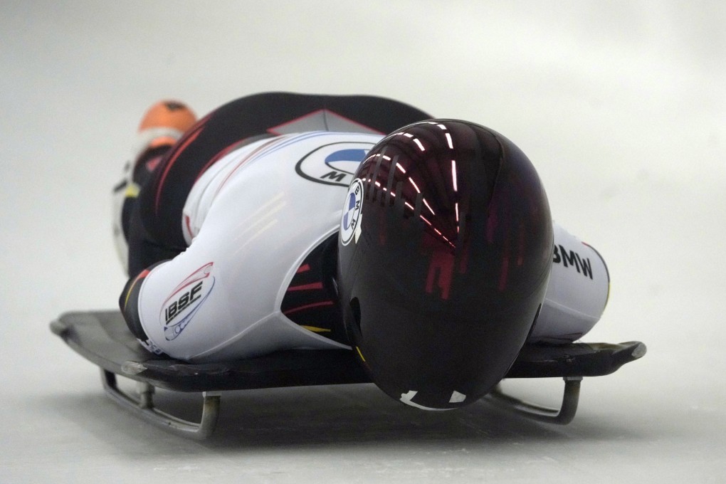 Belgium’s Kim Meylemans is seen in action in the Bobsleigh & Skeleton World Cup in Sigulda, Latvia, on December 31. Photo: Reuters