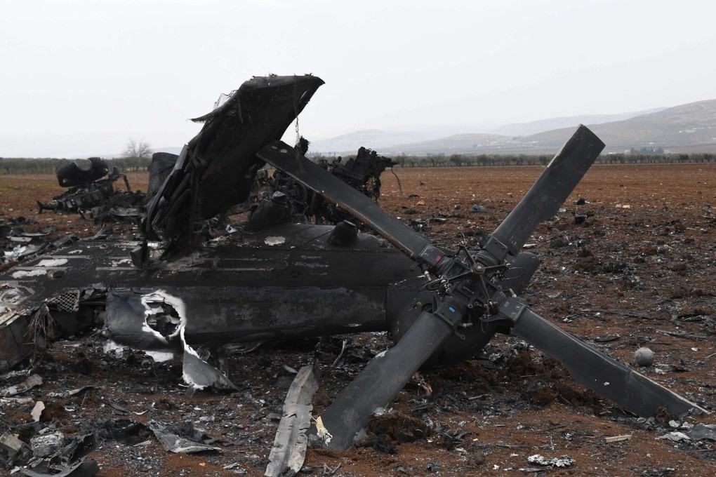 A helicopter involved in the raid suffered a mechanical failure and had to be destroyed rather than left behind. Photo: AFP