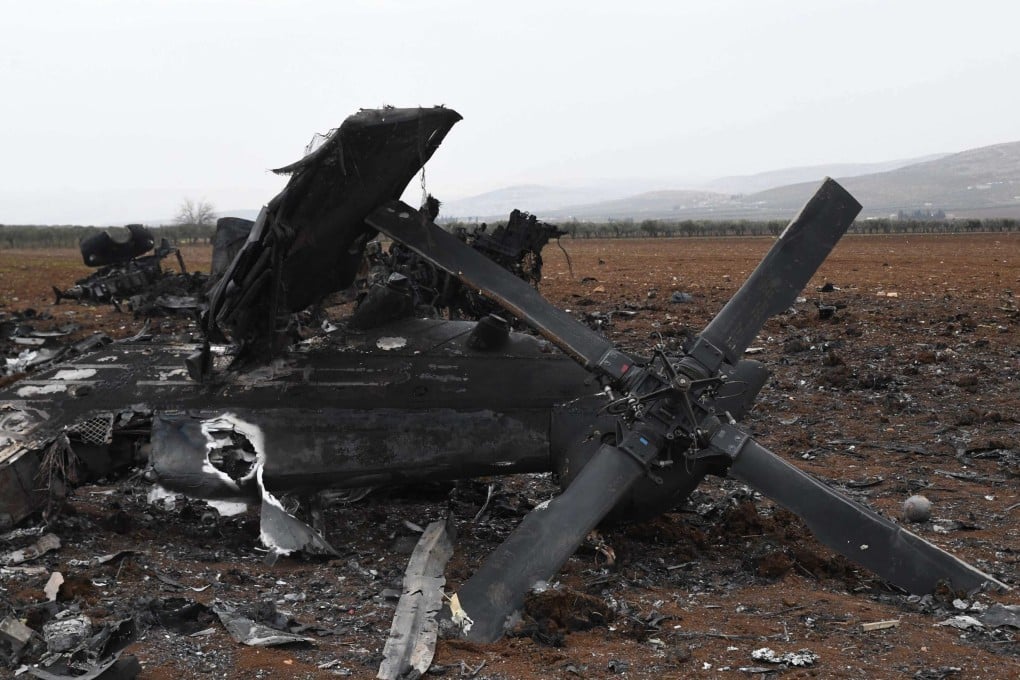 A helicopter involved in the raid suffered a mechanical failure and had to be destroyed rather than left behind. Photo: AFP