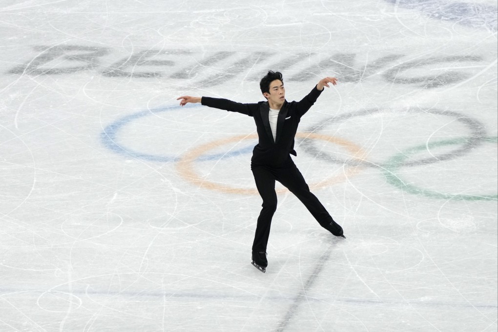 Nathan Chen competes during the men’s singles short programme team event in the figure skating at the Winter Olympics. Photo: AP