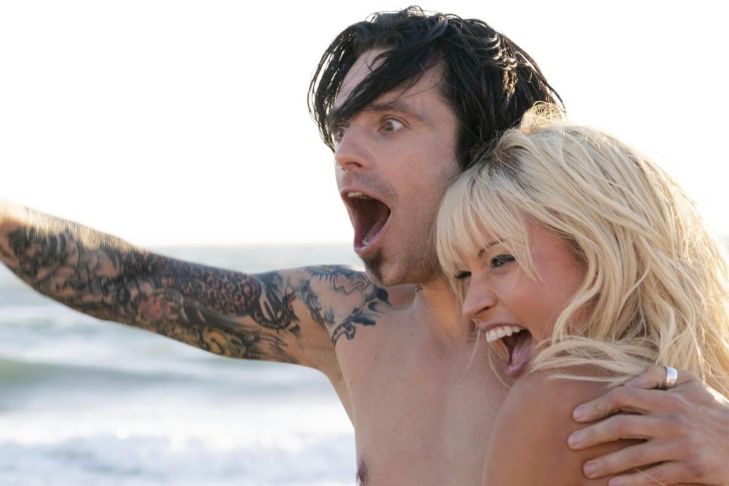 Sebastian Stan (left) and Lily James in a still from Hulu series Pam & Tommy. The transformation into Pamela Anderson and Tommy Lee took hours every day for the stars. Photo: AP