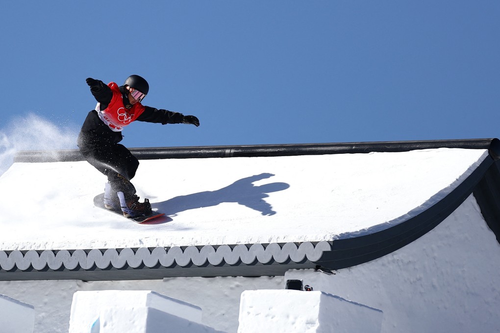 China’s Su Yiming in action during his first qualification run in the slopestyle. Photo: Reuters