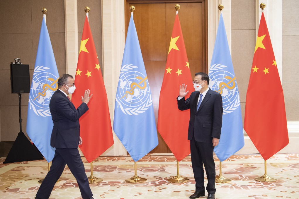 WHO Director-General Tedros Adhanom Ghebreyesus (left) arrives for his meeting with Chinese Premier Li Keqiang in Beijing on February 5. Photo: Xinhua