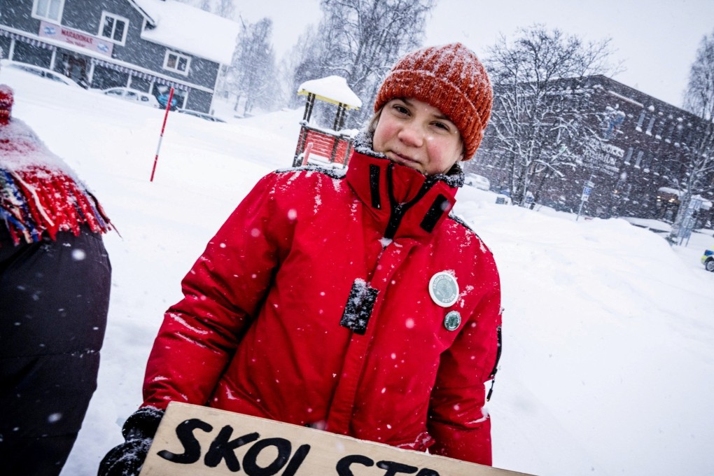 Climate activist Greta Thunberg protests in Jokkmokk, Sweden on February 4. Photo: Carl-Johan Utsi / TT News Agency via Reuters