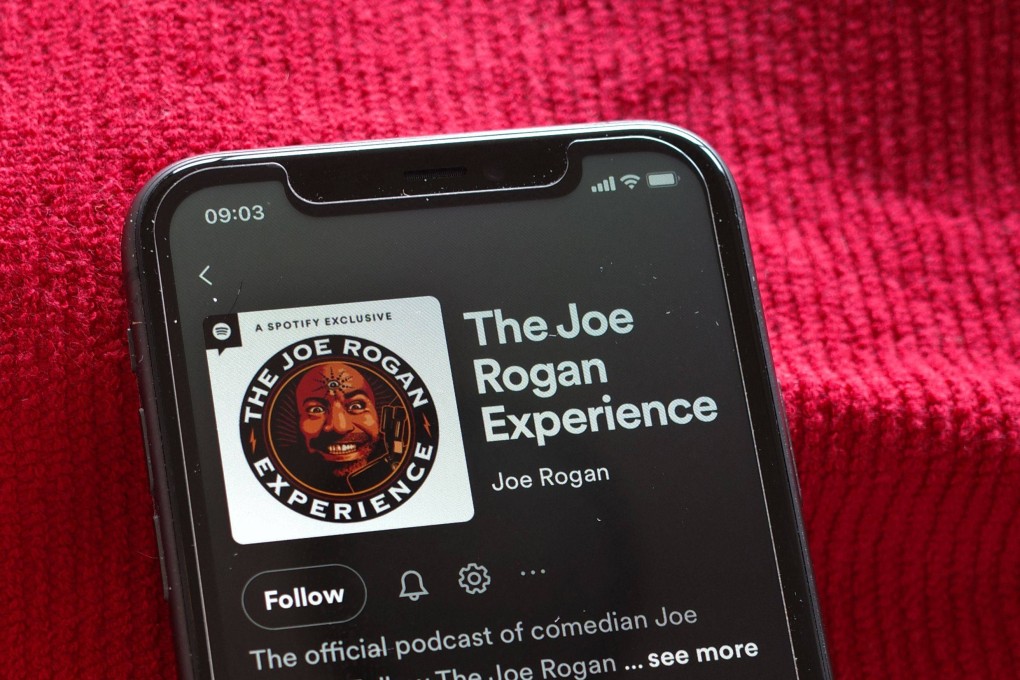 The Spotify page for ‘The Joe Rogan Experience’ podcast. Photo: AFP