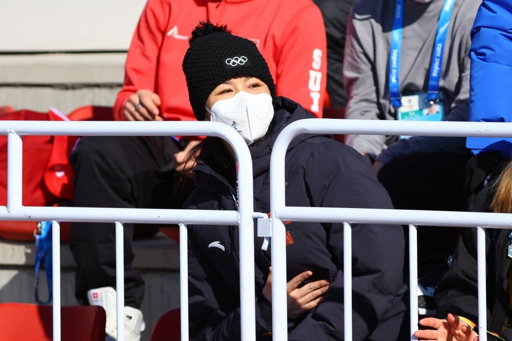 Peng Shuai, whose whereabouts and well-being have drawn international concern, watches the Winter Olympics in Beijing. Photo: Reuters